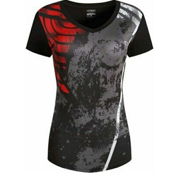 NWT Women's Set 3 Printed Athletic v-neck Tees - Picture 5 of 16